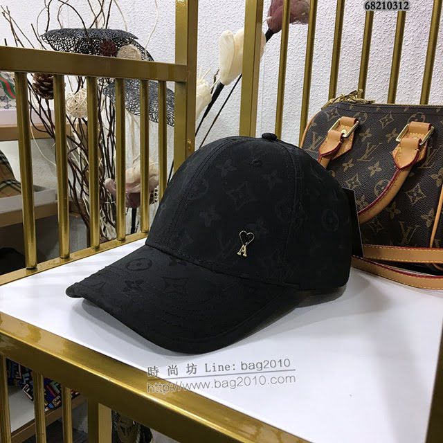 LV男女同款帽子 路易威登絲綿愛心經典印花鴨舌帽棒球帽  mm1397
